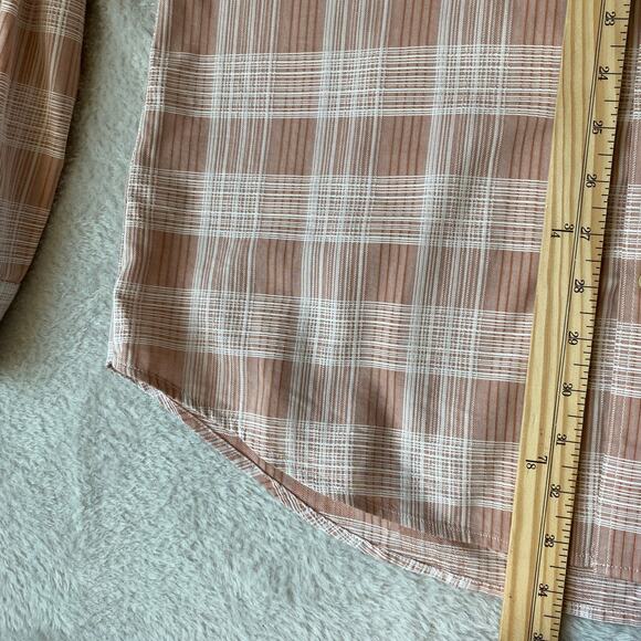 Joseph Abboud Contrast Cuffs Shirts Men XLT Lot of 2 Blue Pink Plaid Western LS - Picture 8 of 11